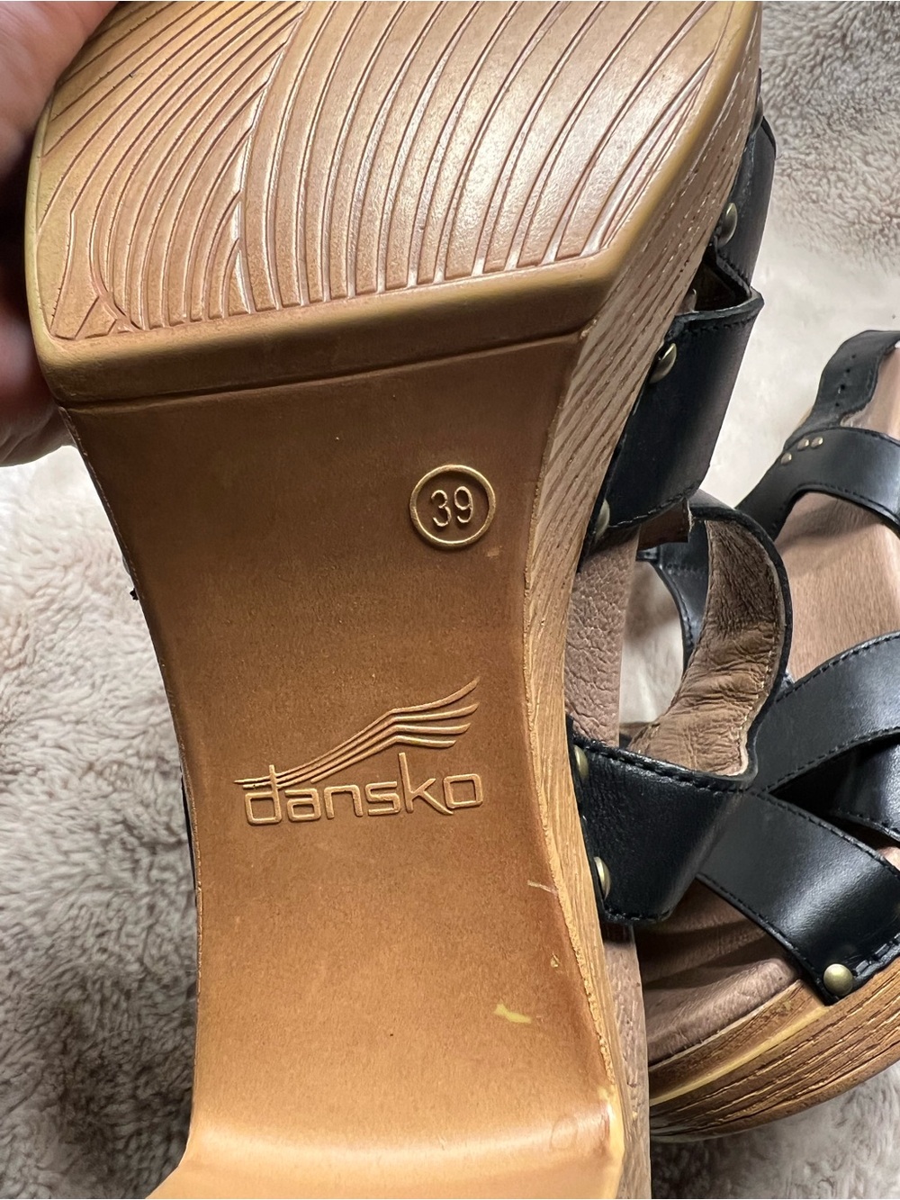 Dansko Frida sandals black leather size 39 or US 8.5-9 - Picture 3 of 5